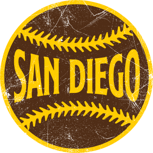 San Diego Retro Baseball - White Magnet