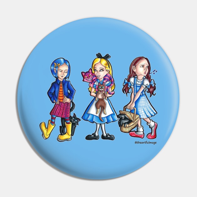 Extraordinary Girls and Their Pets Pin by Artful Magic Shop