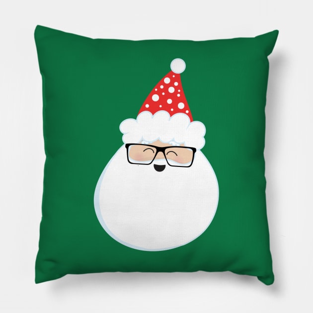 Laughing Santa Wearing Glasses Pillow by DANPUBLIC