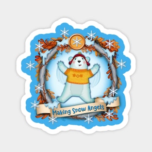 making snow angels Magnet