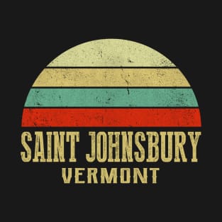SAINT JOHNSBURY VERMONT Vintage Retro Sunset T-Shirt