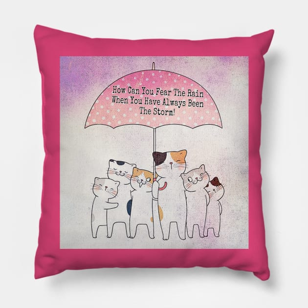 Raining Cats! Pillow by Black Cat Alley