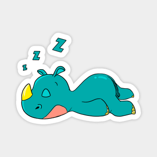 Sleeping Rhino spends his holiday sleeping Magnet