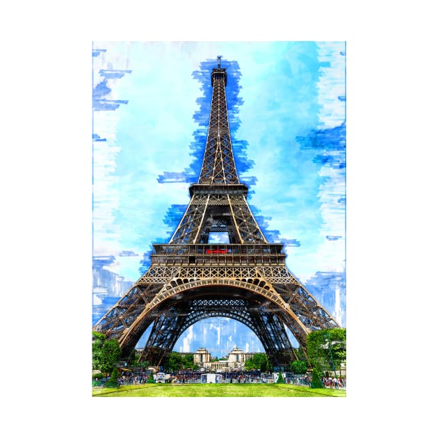 Eiffel Tower Paris Beautiful Day. For Eiffel Tower & Paris Lovers. by ColortrixArt