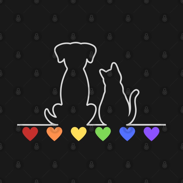 Rainbow Heart Dog and Cat Love by Hopscotch Shop Gifts