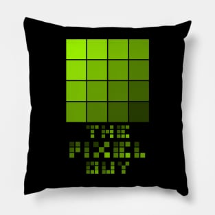the pixel guy design for the pixel lover - green Pillow