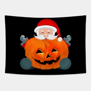 funny santa pumpkin Tapestry