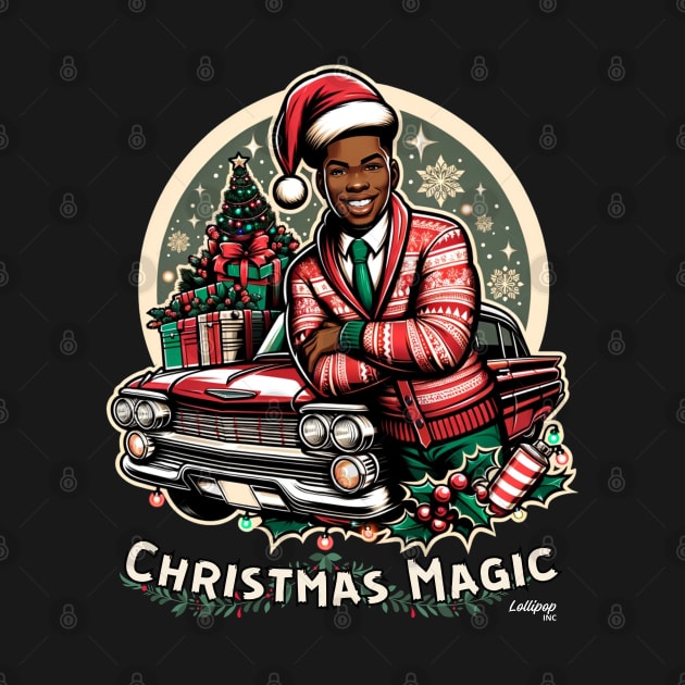 Santa's Speed Shop - A Xmas Christmas December Car Guy Retro Vintage Style by LollipopINC