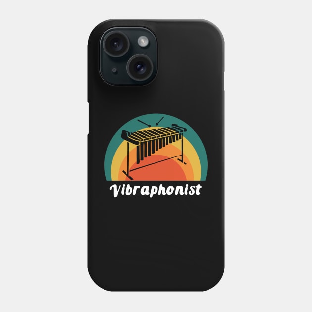 Vintage Vibraphonist Playing Vibraphone Mallet Percussion Four Mallet Play Technique Phone Case by Mochabonk