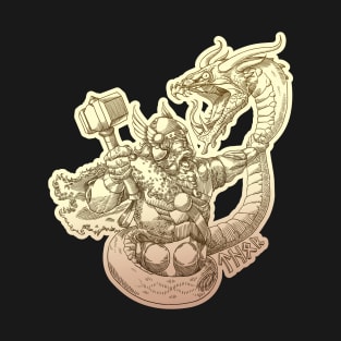 Thor and Jörmungandr T-Shirt