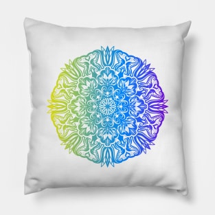 Colorful abstract ethnic floral mandala design Pillow