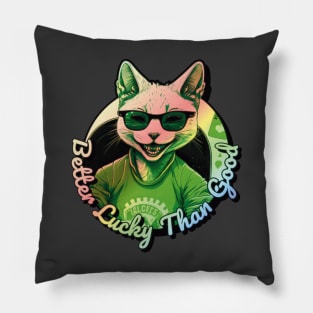 Better Lucky Than Good: Poker Cat V Pillow