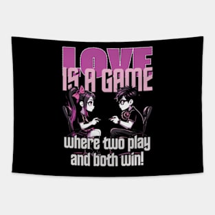 Gamer Love Valentine’s Day Design Tapestry