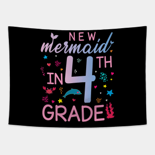 New Mermaid In 4th Grade Happy Student Senior Back To School Tapestry