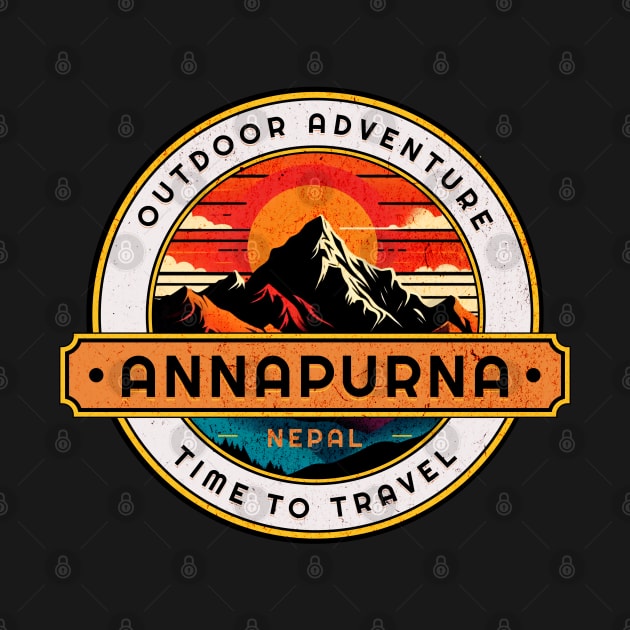Outdoor Adventure Annapurna Mountain Design by Miami Neon Designs