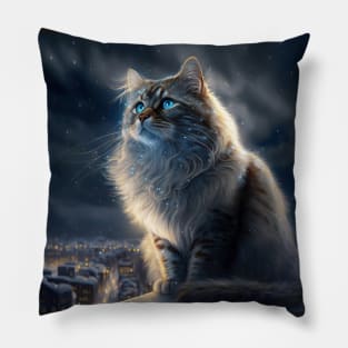 Siberian Cat Portrait Pillow