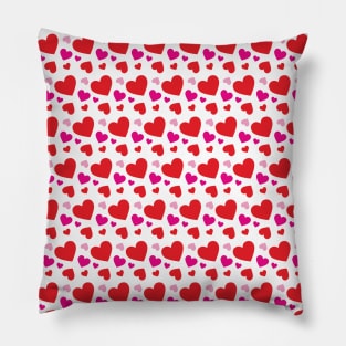 Pink and Red Hearts Seamless Pattern 106 Pillow