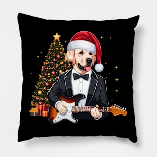 Labrador Retriever Playing Guitar Christmas Pillow