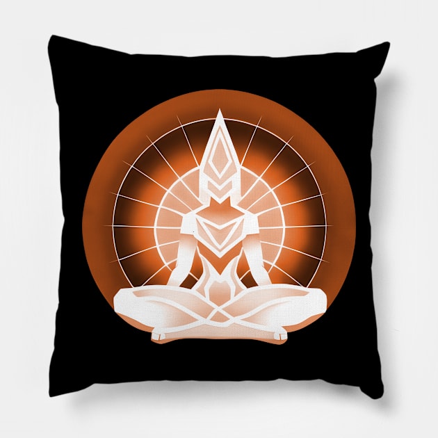 Aura Orange Meditation 06 Pillow by CGI Studios