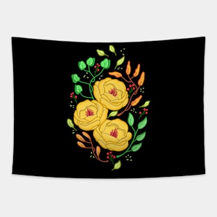 Yellow Roses Floral Tapestry