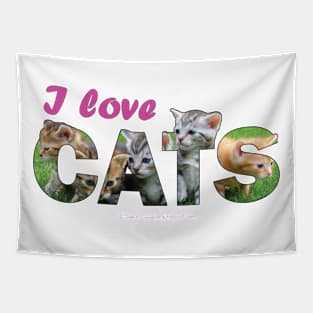 I love cats - kittens oil painting word art Tapestry
