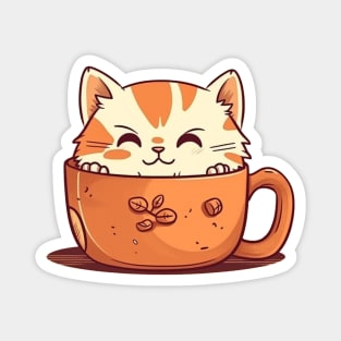 Kawaii Cat Lover, Cat inside Mug Magnet