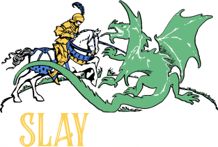 Slay All Day - Retro Knight and Dragon Design Magnet