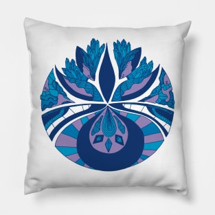 Mountain Blue Abstract Motif Pillow