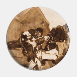 Three Men Carrying a Wounded Soldier, from the Images of Spain by Francisco Goya Pin