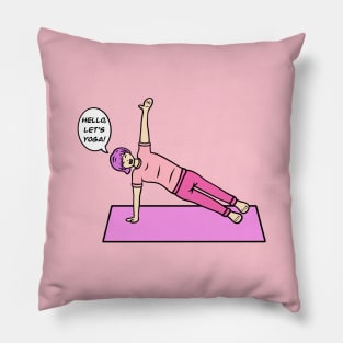 Funny yoga woman Pillow
