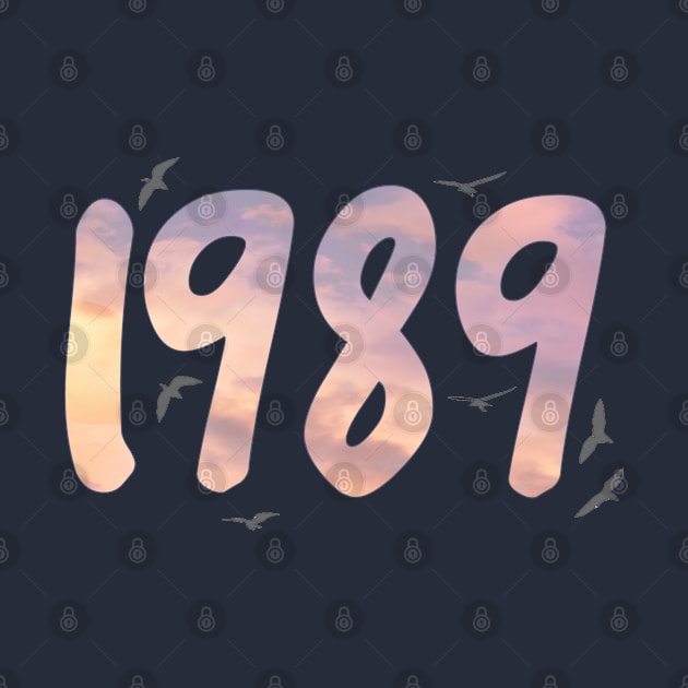 1989 Pink Sky Birds by Fun Shirt Store