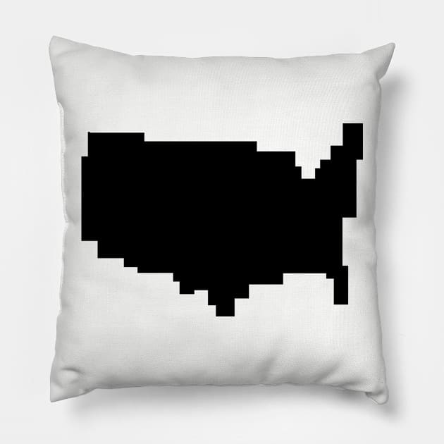 United States Pixel Pillow by ArtbyCorey