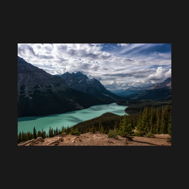 (Nearly) Clear Skies at Peyto Lake by krepsher