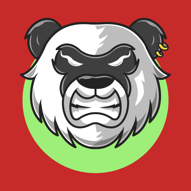 Angry Panda Cartoon Vector Icon Illustration by Catalyst Labs