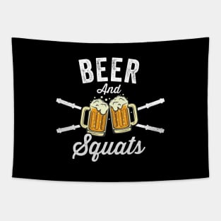 Beer & Squats  - Funny Gym Design Tapestry