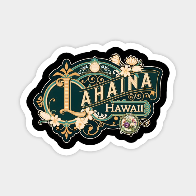 LAHAINA Strong Palm Trees Sunset Lahaina Hawaii Magnet by everetto