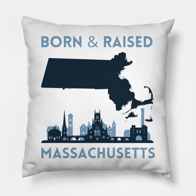 Born and raised Massachusetts Id rather be in Boston MA skyline state trip Pillow by BoogieCreates