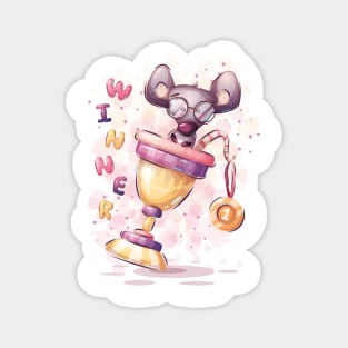 Winner rat in a champion cup Magnet