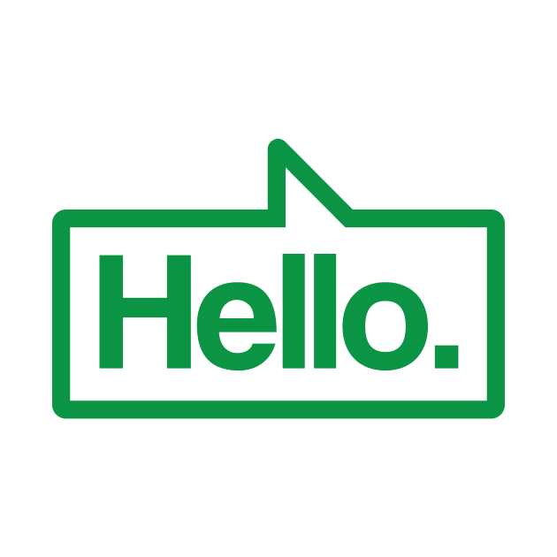 Hello - Talking Shirt (Green) by jepegdesign