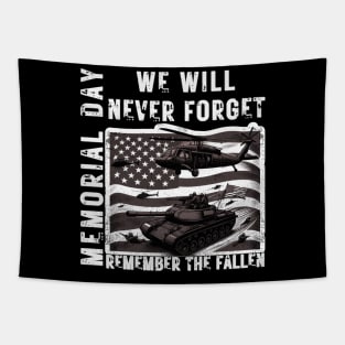 Memorial Day We Will Never Forget Remember The Fallen Flag Tapestry