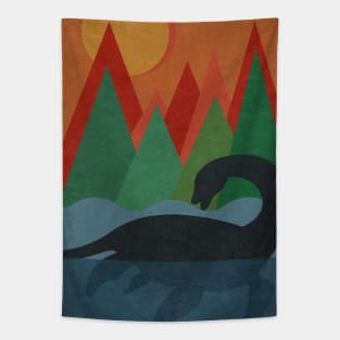 Retro Loch Ness Monster Tapestry