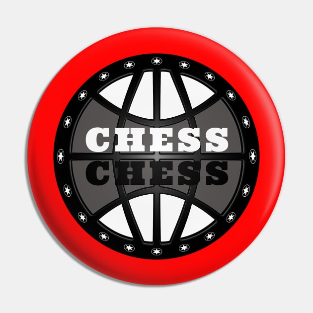 Chess Logo in Black and White Pin by The Black Panther