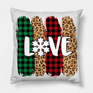 Love Christmas plaid Pillow