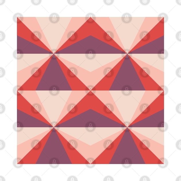 Vintage Geometric Red Star Pattern by kallyfactory