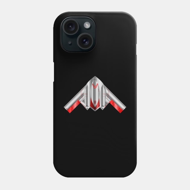 USAF Spirit B2 Stealth Bomber - Silver Red Phone Case by geodesyn