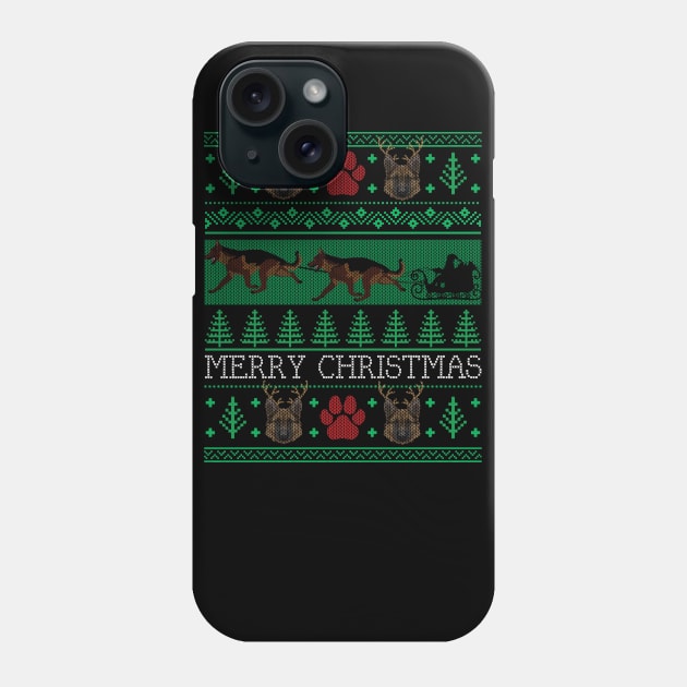 Christmas German Shepherd Dog Lovers Owners Ugly Christmas Sweater Phone Case by mrsmitful01