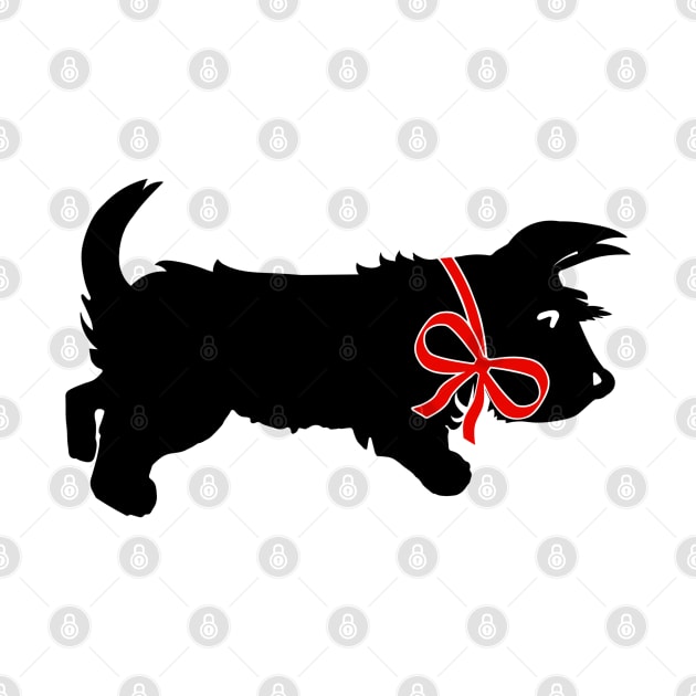 Black Scottish Terrier Dog bow by KarwilbeDesigns