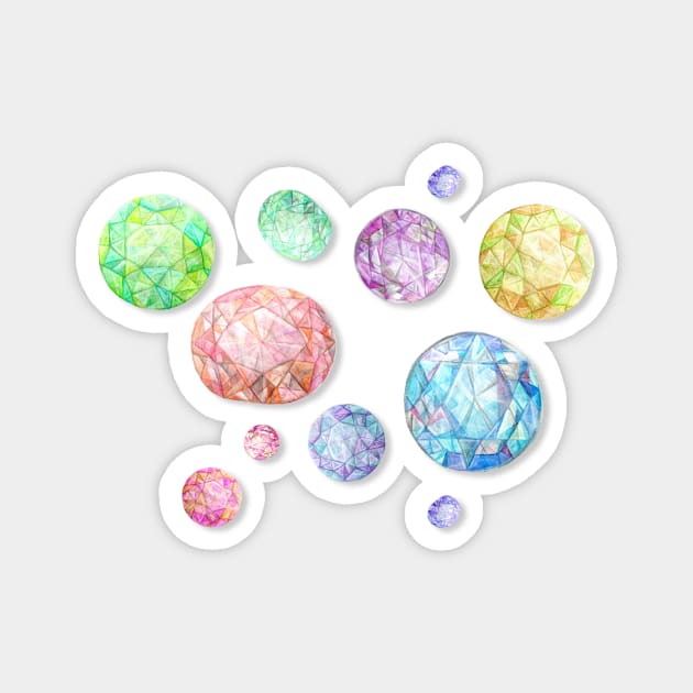 Watercolor Gemstones Magnet by Jarrodjvandenberg