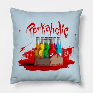 Zombie 8-Pack Bloodied Perkaholic on Light Blue Pillow