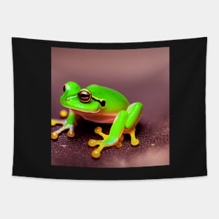 Realistic Green Frog Tapestry